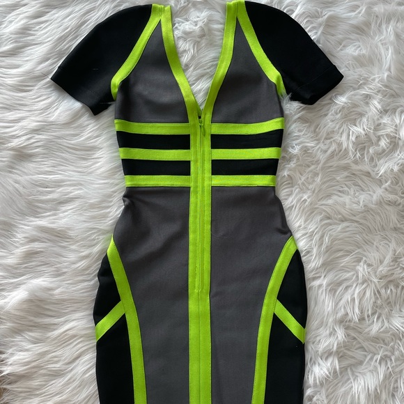 Celeb Boutique Dresses & Skirts - Celeb Boutique Bandage Dress- neon & grey!